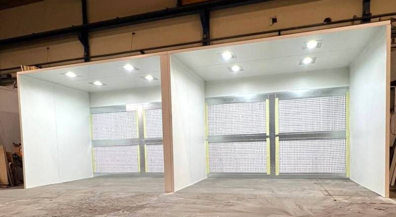 Installation professionnelle de cabines de peinture liquide à ventilation horizontale pour industrie et ateliers à Lyon 69 Rhône